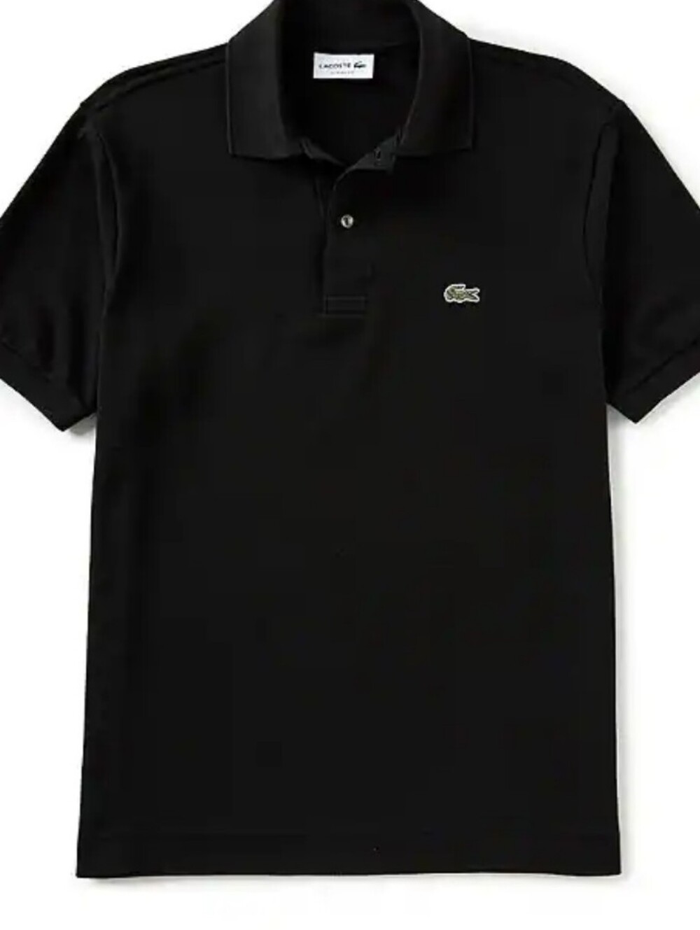 Lacoste Men’s Black Polo with Green Croc Logo